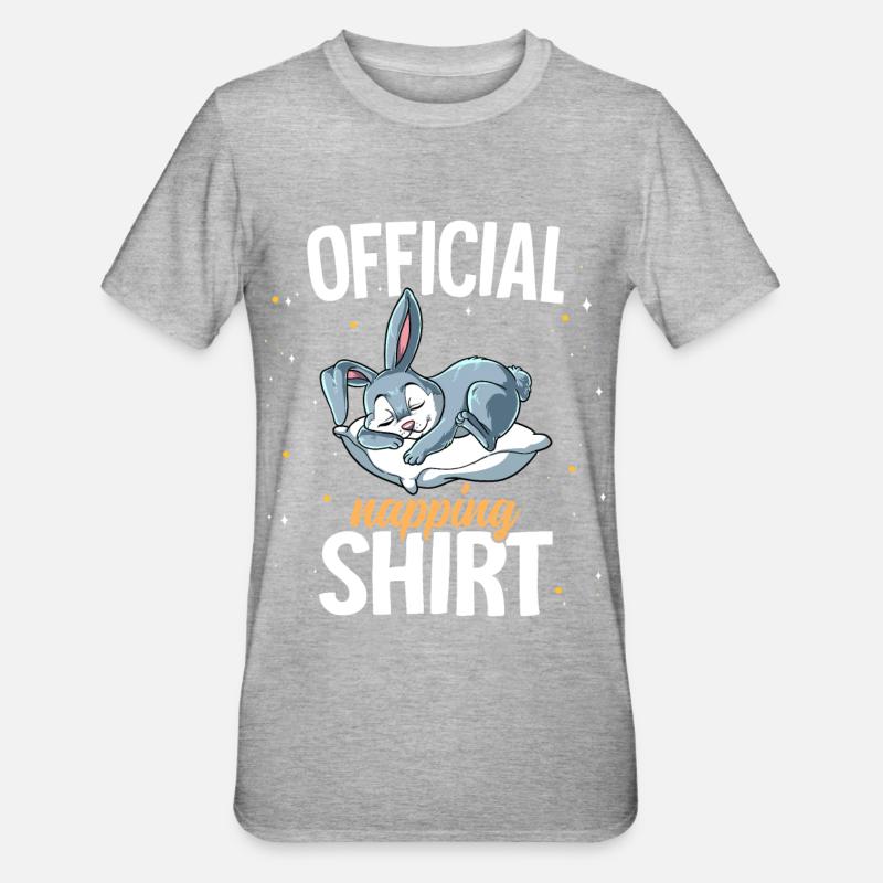 Sleeping Rabbit Officiel Napping - T-shirt polycoton Unisexe - gris chiné