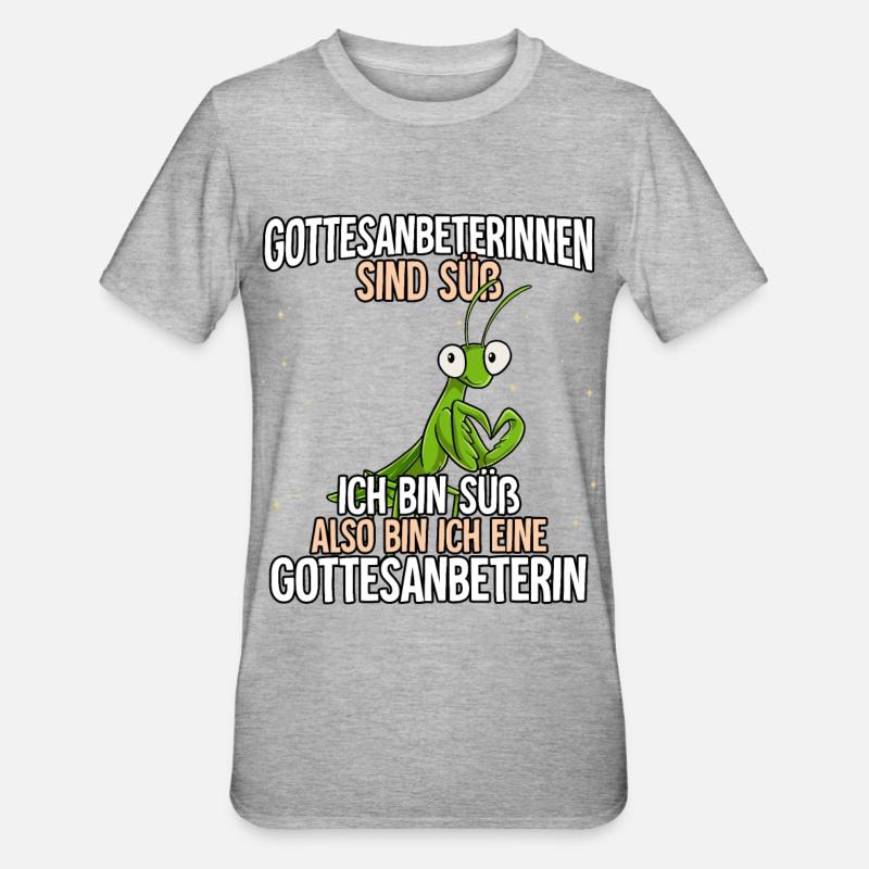 Gottesanbeterinnen Sind Süß Gottesanbeterin - Unisex Polycotton T-Shirt - Grau meliert
