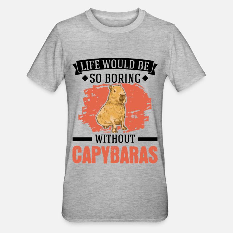 Capybara Gift Capibara capybara - Unisex Polycotton T-Shirt - heather grey