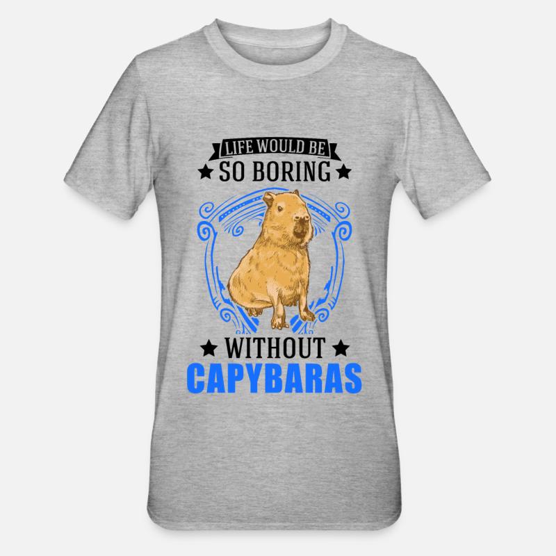 Capybara Cadeau Capibara capybara - T-shirt polycoton Unisexe - gris chiné