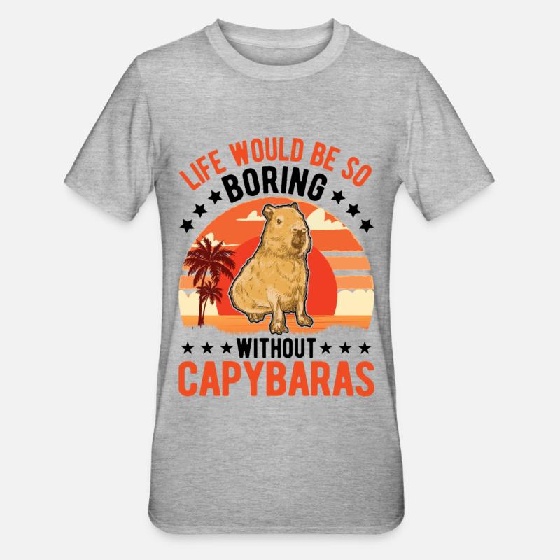 Capybara Gift Capibara capybara - Unisex Polycotton T-Shirt - heather grey