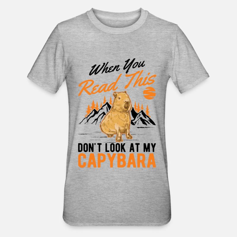 Capybara Gift Capibara capybara - Unisex Polycotton T-Shirt - heather grey