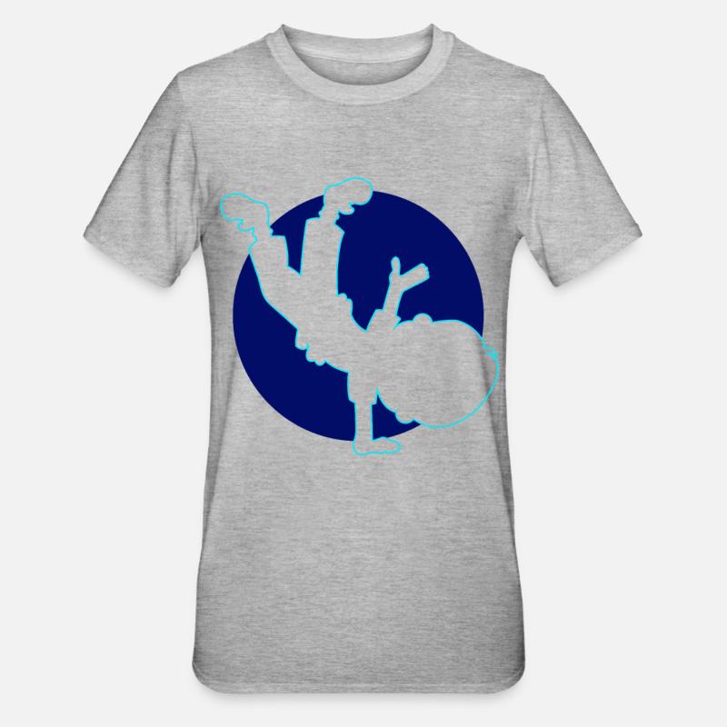 Breakdancer Breakdancing Tänzer - Unisex Polycotton T-Shirt - Grau meliert