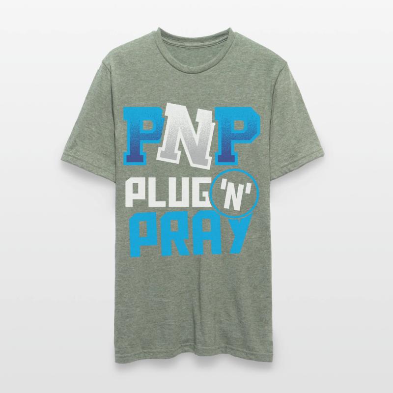 PnP = Plug'n'Pray Programming Programmer Coding Unisex Polycotton T-Shirt