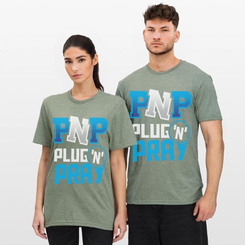 PnP = Plug'n'Pray Programming Programmer Coding Unisex Polycotton T-Shirt
