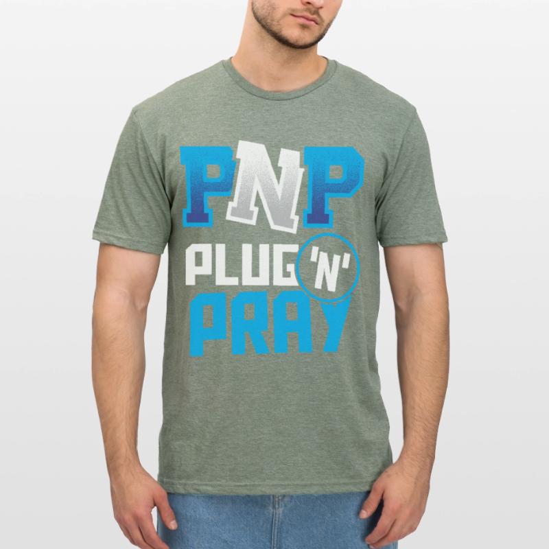 PnP = Plug'n'Pray Programming Programmer Coding Unisex Polycotton T-Shirt