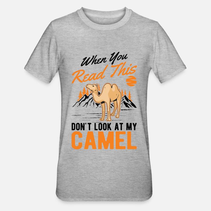 Kamel Geschenk Dromedar Camel Großkamel - Unisex Polycotton T-Shirt - Grau meliert