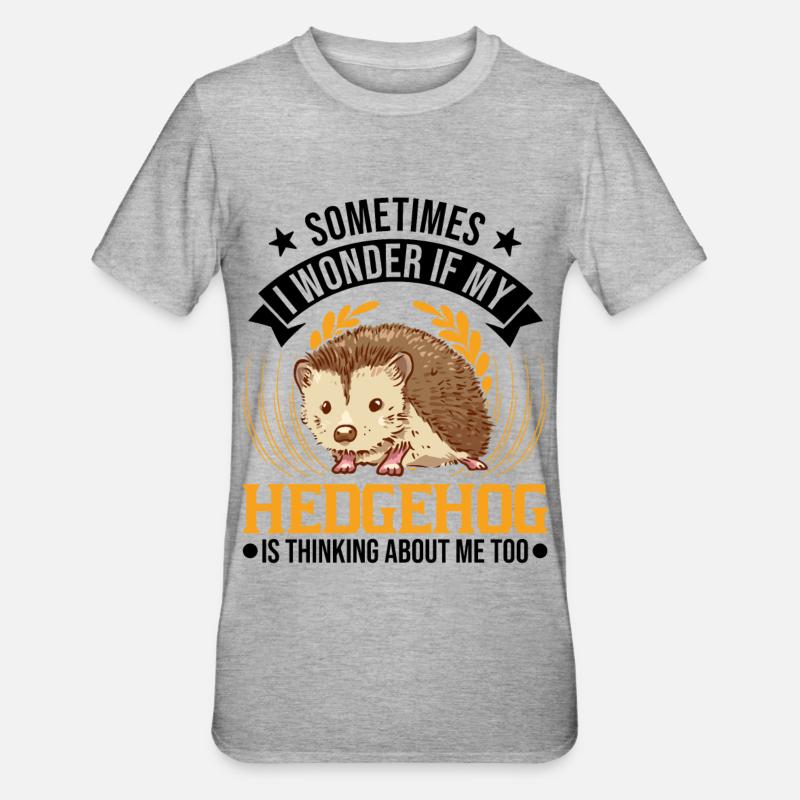 Hérisson Cadeau Stacheligel - T-shirt polycoton Unisexe - gris chiné