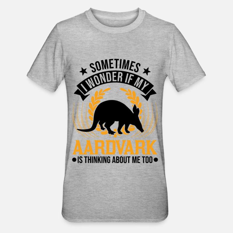 Erdferkel Geschenk Aardvark - Unisex Polycotton T-Shirt - Grau meliert