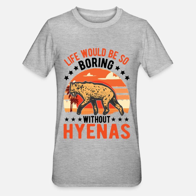 Hyäne Geschenk Erdwolf Hyena - Unisex Polycotton T-Shirt - Grau meliert