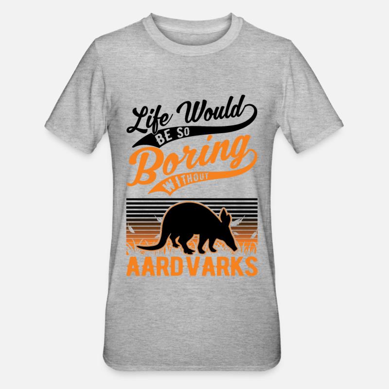 Erdferkel Geschenk Aardvark - Unisex Polycotton T-Shirt - Grau meliert