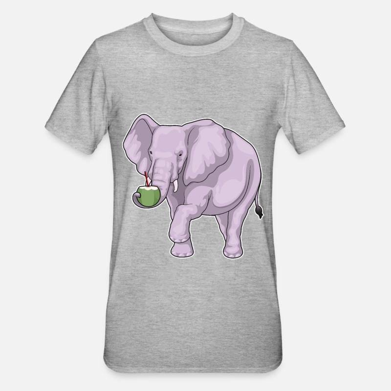 Éléphant Noix de - T-shirt polycoton Unisexe - gris chiné