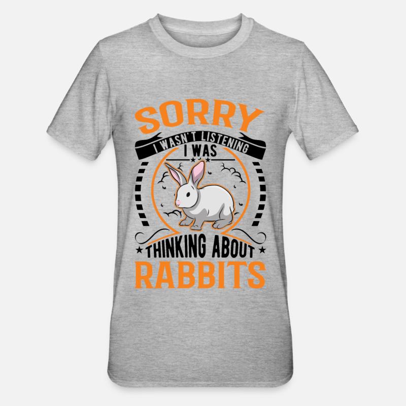 Rabbit Rabbit Rabbit Rabbit - Unisex Polycotton T-Shirt - heather grey