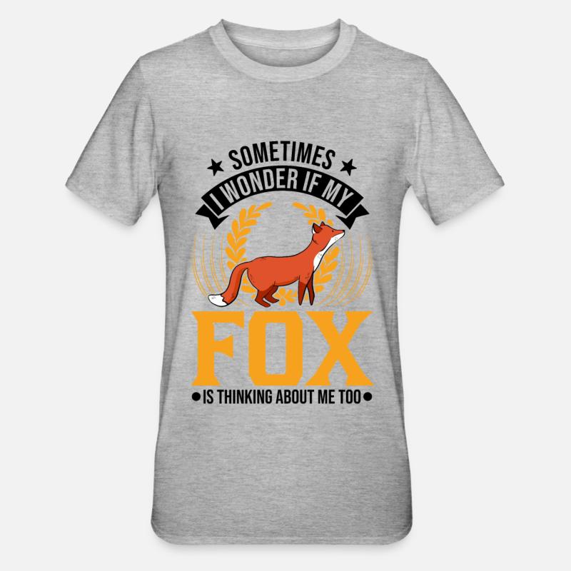 Fox Gift Red Fox - Unisex Polycotton T-Shirt - heather grey