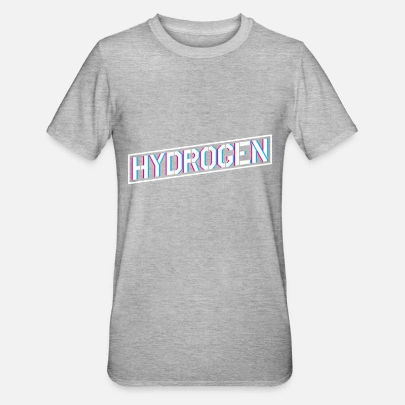 Wasserstoff Energie Hydrogen Element - Unisex Polycotton T-Shirt - Grau meliert