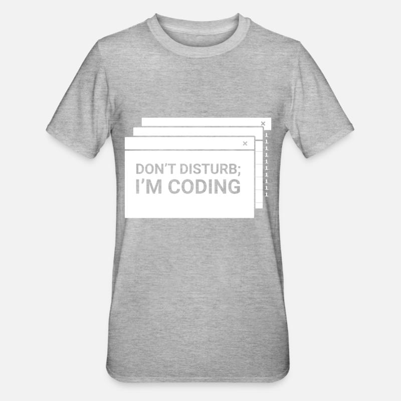 Stören Sie Nicht Ich Programmiere Coder Coding - Unisex Polycotton T-Shirt - Grau meliert