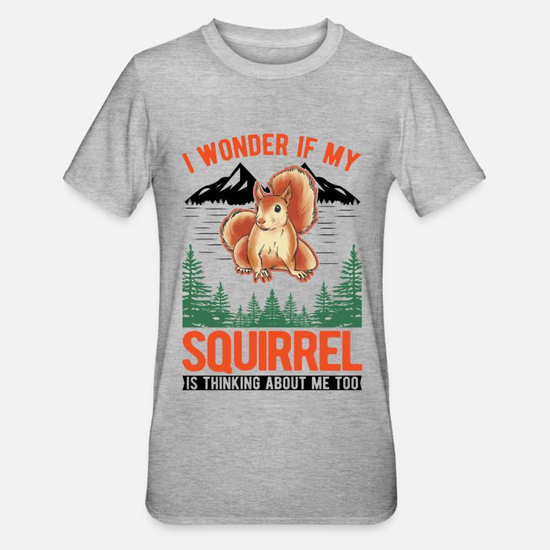 Eichhörnchen Geschenk Grauhörnchen Squirrel - Unisex Polycotton T-Shirt - Grau meliert