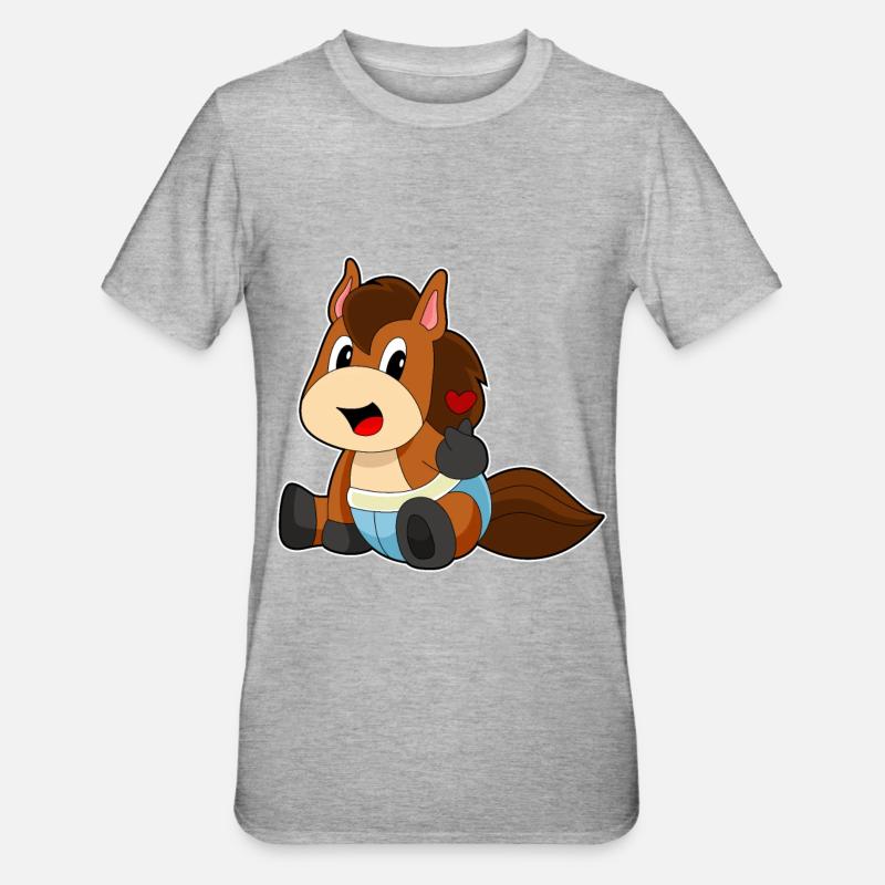 Bébé cheval - T-shirt polycoton Unisexe - gris chiné