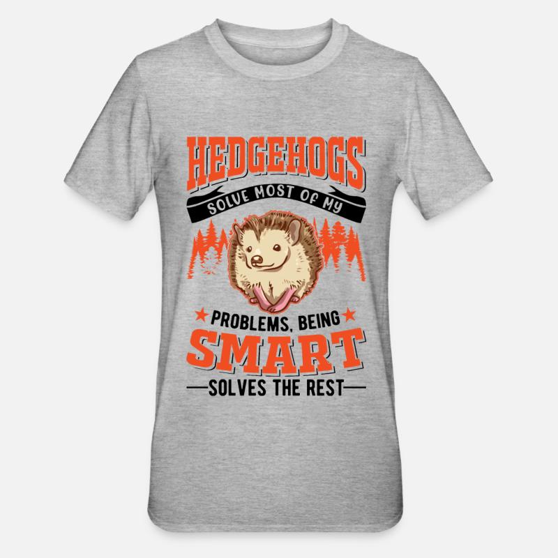 Igel Geschenk Stacheligel - Unisex Polycotton T-Shirt - Grau meliert