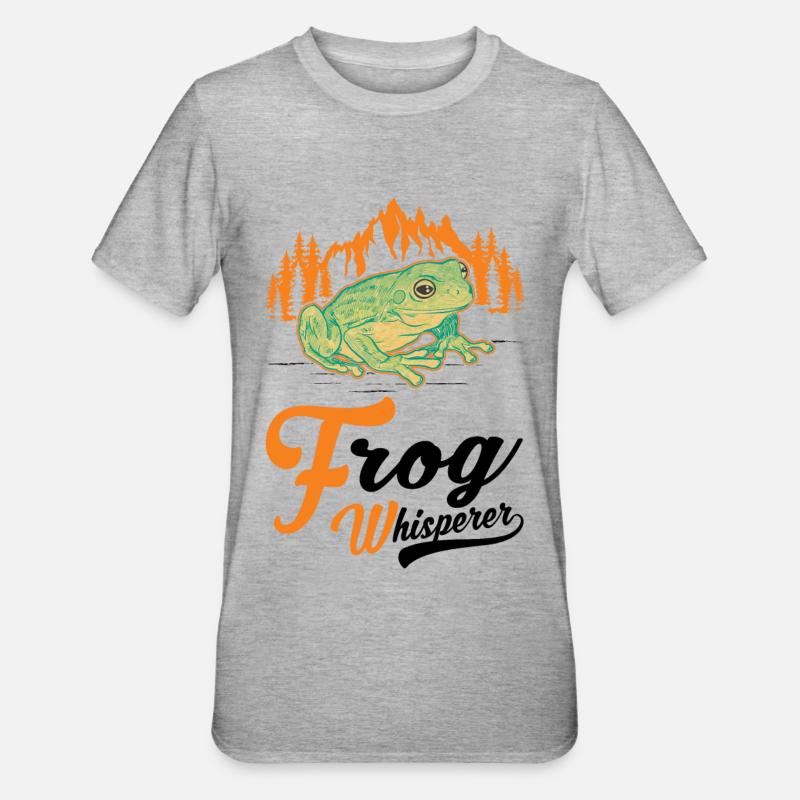 Frosch Flüsterer Geschenk Laubfrosch - Unisex Polycotton T-Shirt - Grau meliert