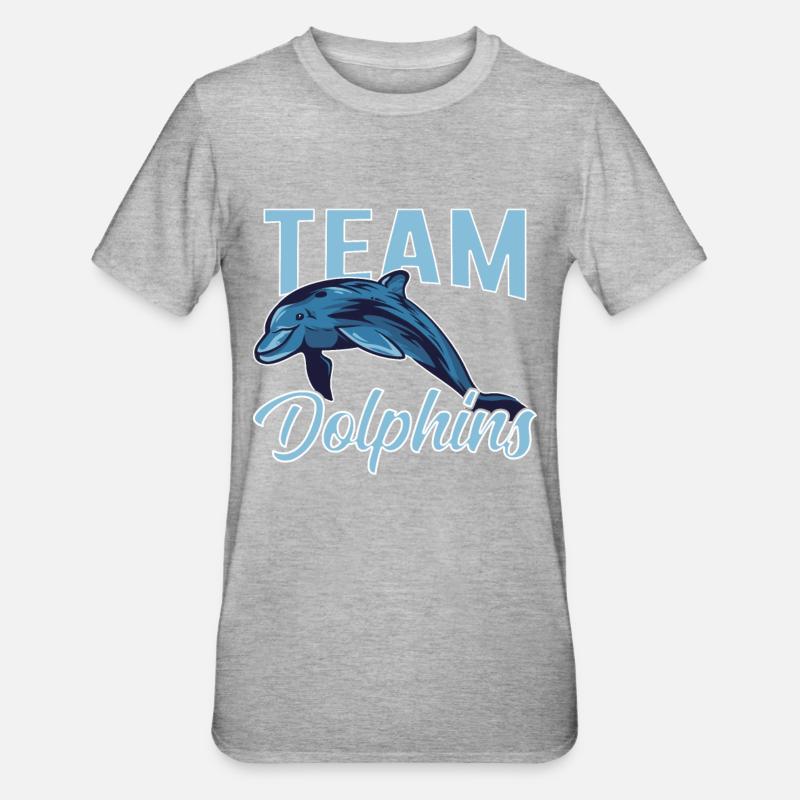 Team Dolphins Dolphins Dolphin Dolphin Lovers - Unisex Polycotton T-Shirt - heather grey