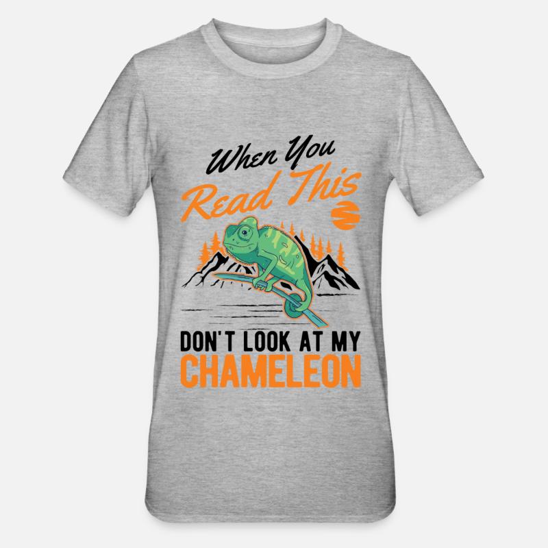 Chamäleon Geschenk Chameleon - Unisex Polycotton T-Shirt - Grau meliert