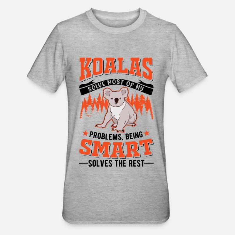 Koala Geschenk Koalabär - Unisex Polycotton T-Shirt - Grau meliert