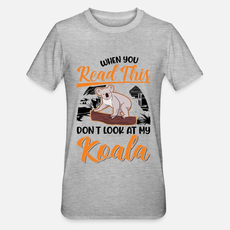 Koala Geschenk Koalabär - Unisex Polycotton T-Shirt - Grau meliert