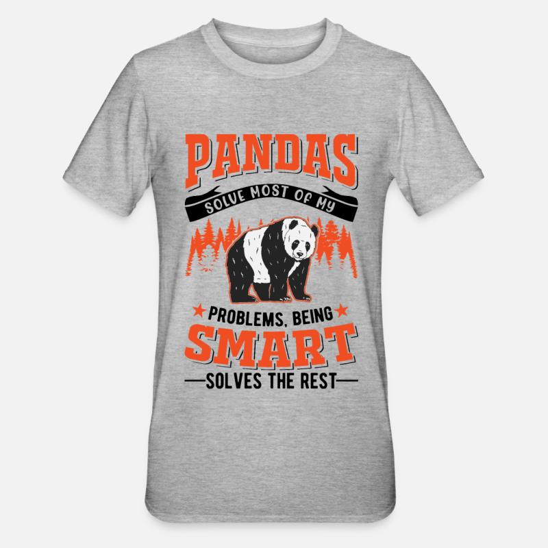 Panda Lover Panda Bear Gift - Unisex Polycotton T-Shirt - heather grey