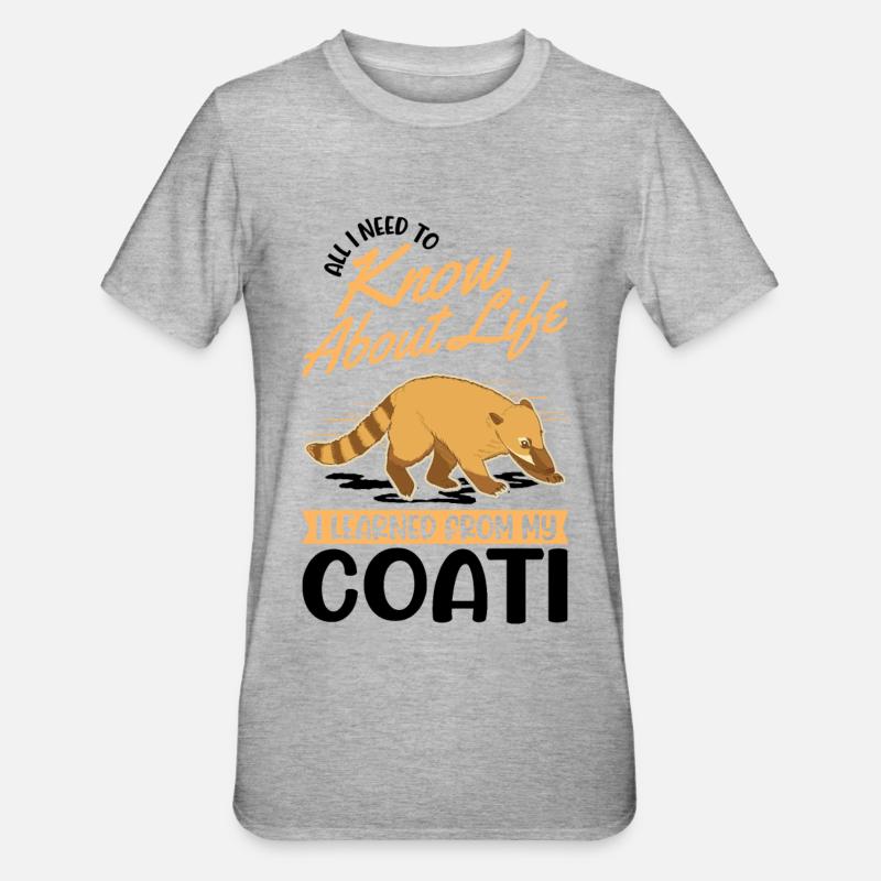 Coati Cadeau Proboscis Bear Coati - T-shirt polycoton Unisexe - gris chiné