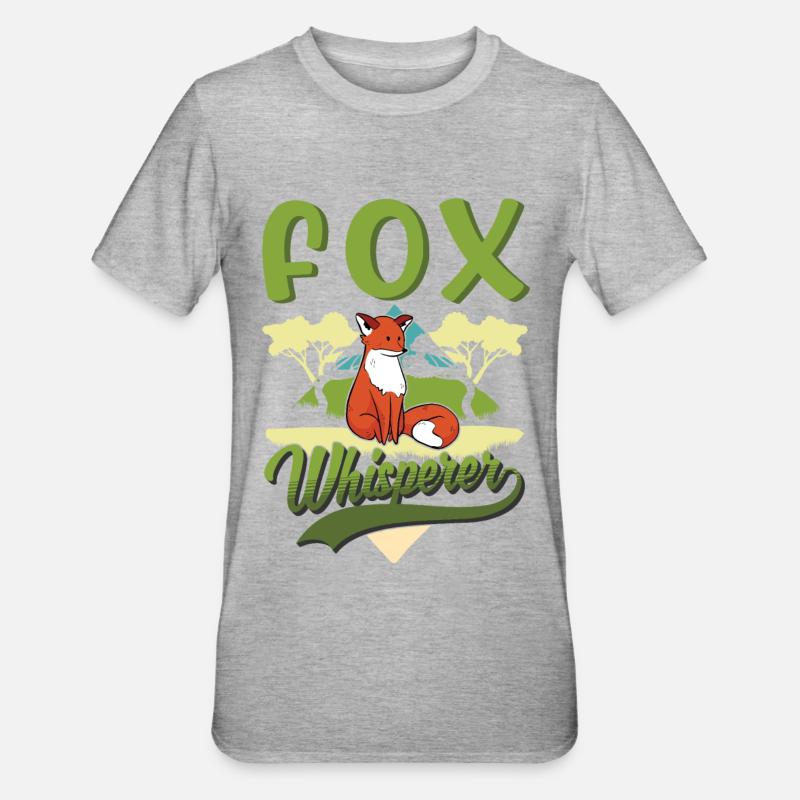 Fuchs Flüsterer Rotfuchs Fuchsflüsterer - Unisex Polycotton T-Shirt - Grau meliert