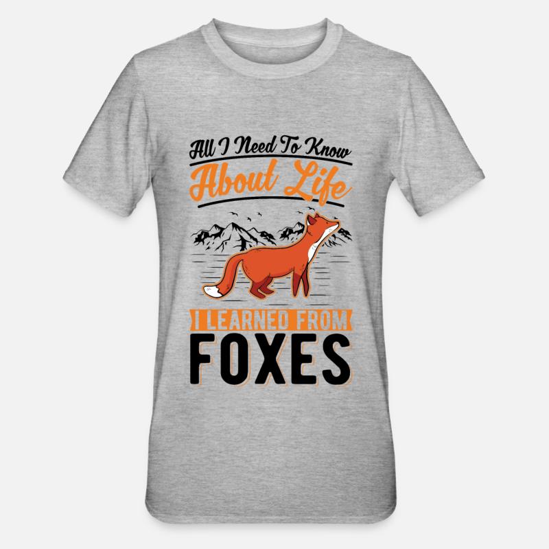 Fuchs Geschenk Rotfuchs - Unisex Polycotton T-Shirt - Grau meliert