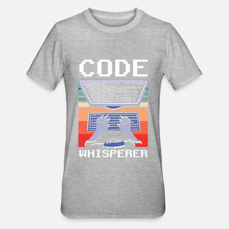 Code Whisperer Programmer Coding Coder - Unisex Polycotton T-Shirt - heather grey