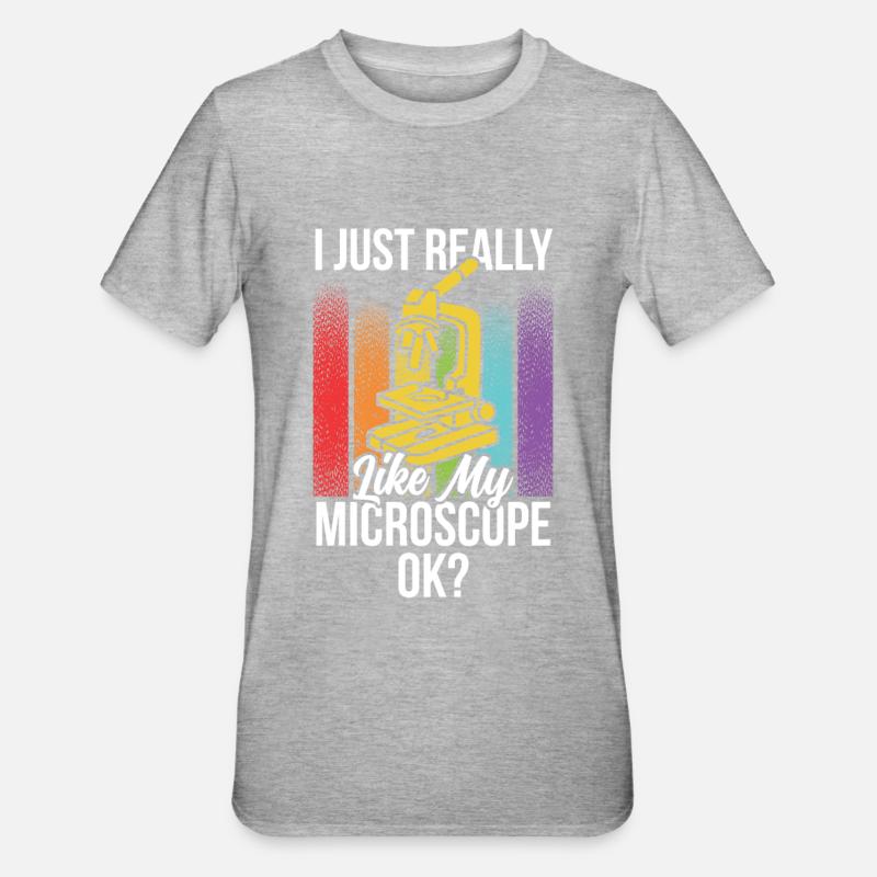 J’aime vraiment mon microscope Microscope - T-shirt polycoton Unisexe - gris chiné