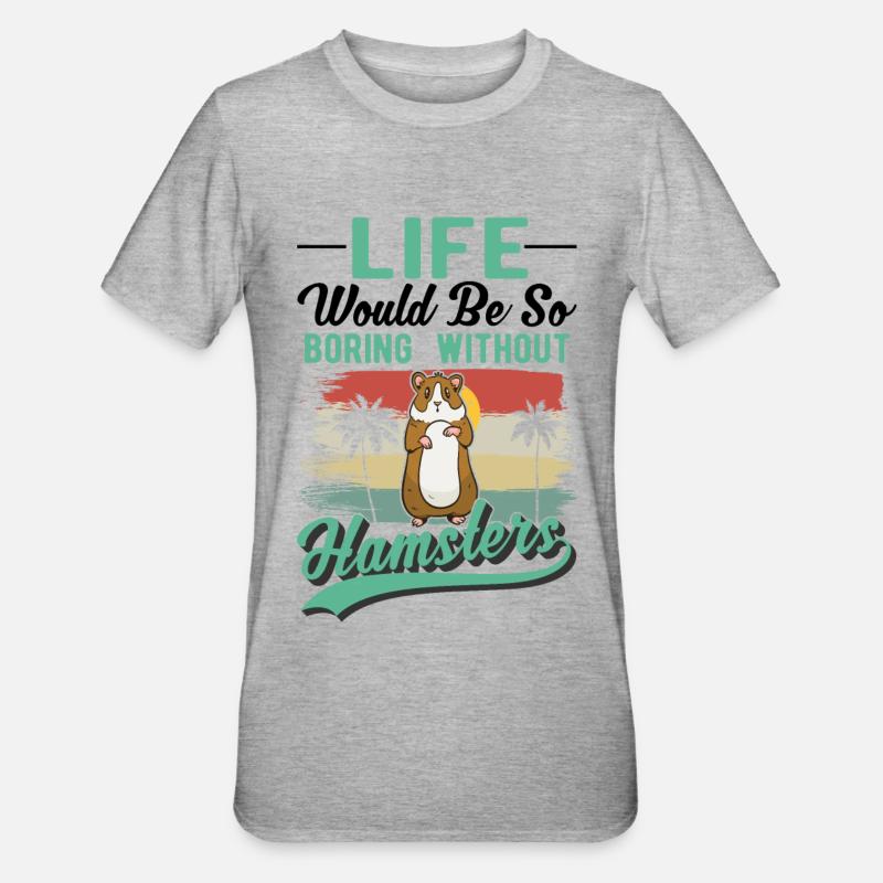 Hamster Propriétaire Hamster doré Hamster - T-shirt polycoton Unisexe - gris chiné