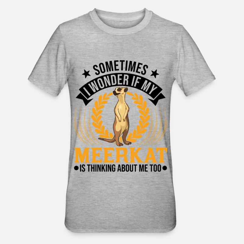 Erdmännchen surikat suricate - T-shirt polycoton Unisexe - gris chiné