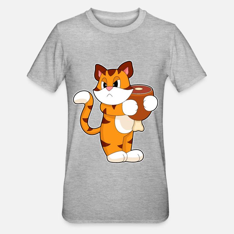 Tiger Fleisch - Unisex Polycotton T-Shirt - Grau meliert