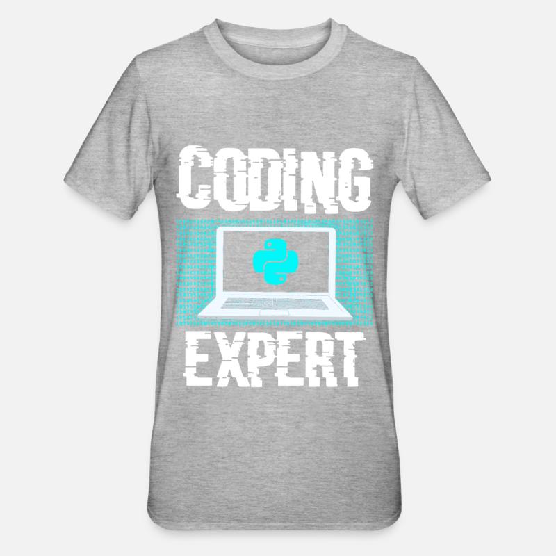 Coding Experte Coder Programmieren Programmierer - Unisex Polycotton T-Shirt - Grau meliert