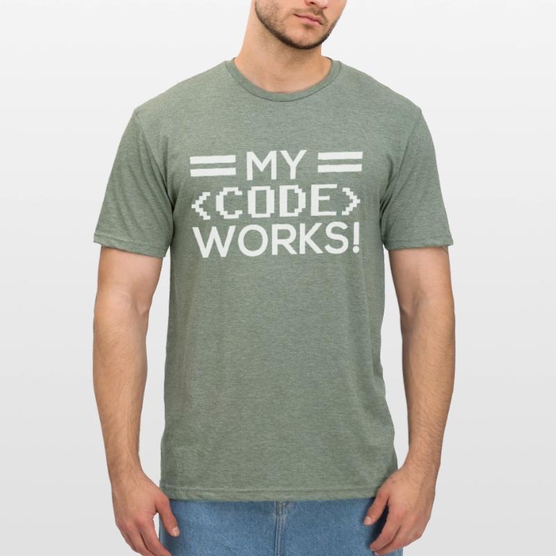 My Code Works Programming Coding Coder T-shirt polycoton Unisexe