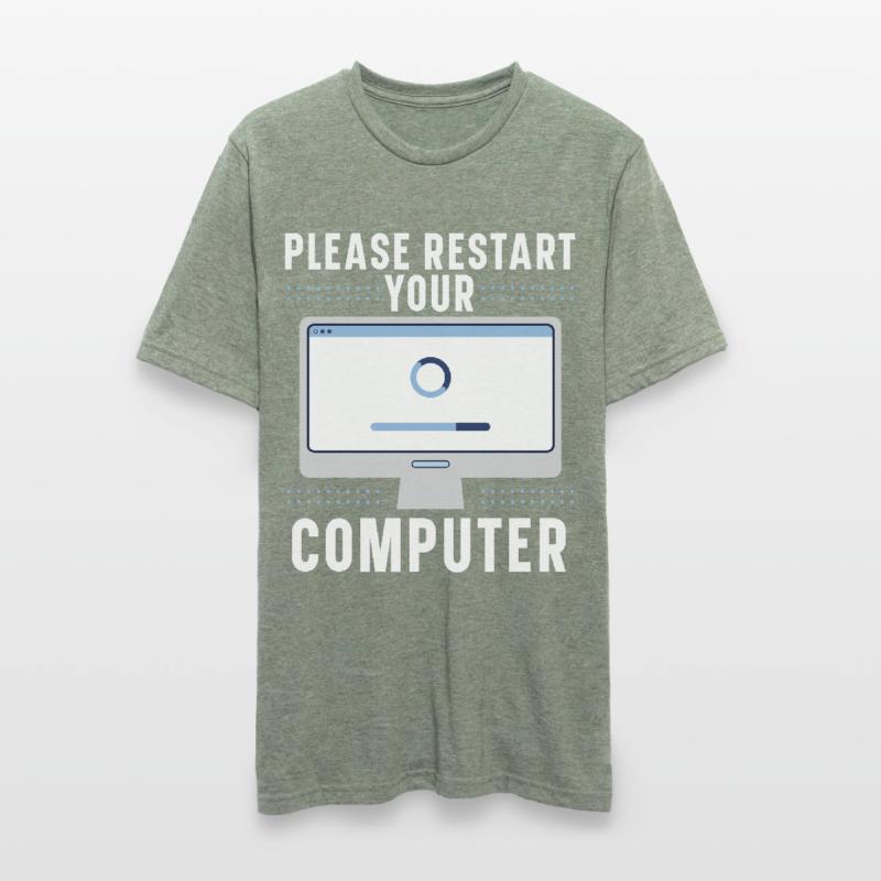 Please Restart Your Computer Coding Tech Support Unisex Polycotton T-Shirt