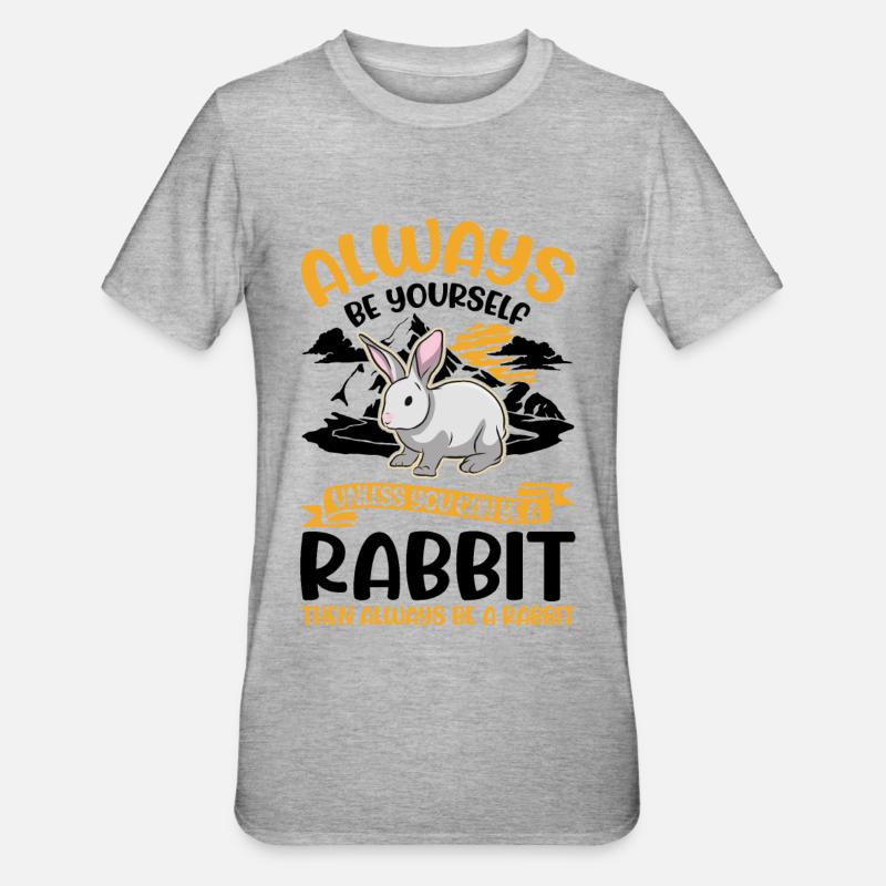 Rabbit Bunny Rabbit Rabbit - Unisex Polycotton T-Shirt - heather grey