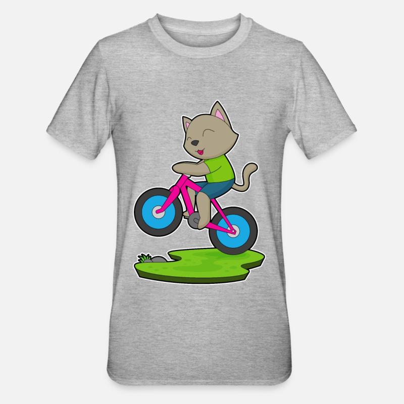 Vélo chat - T-shirt polycoton Unisexe - gris chiné