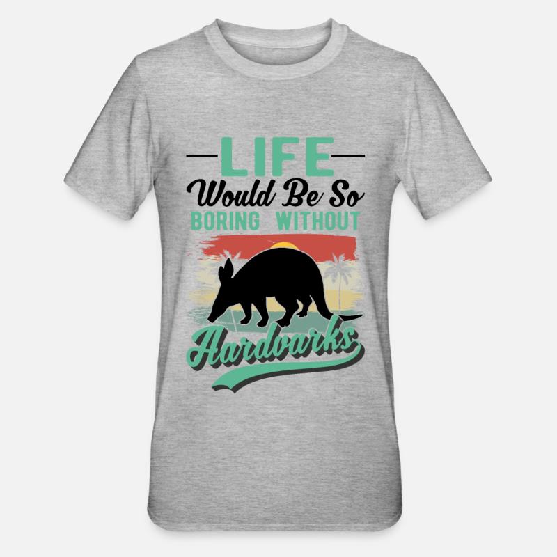Erdferkel Geschenk Aardvark - Unisex Polycotton T-Shirt - Grau meliert