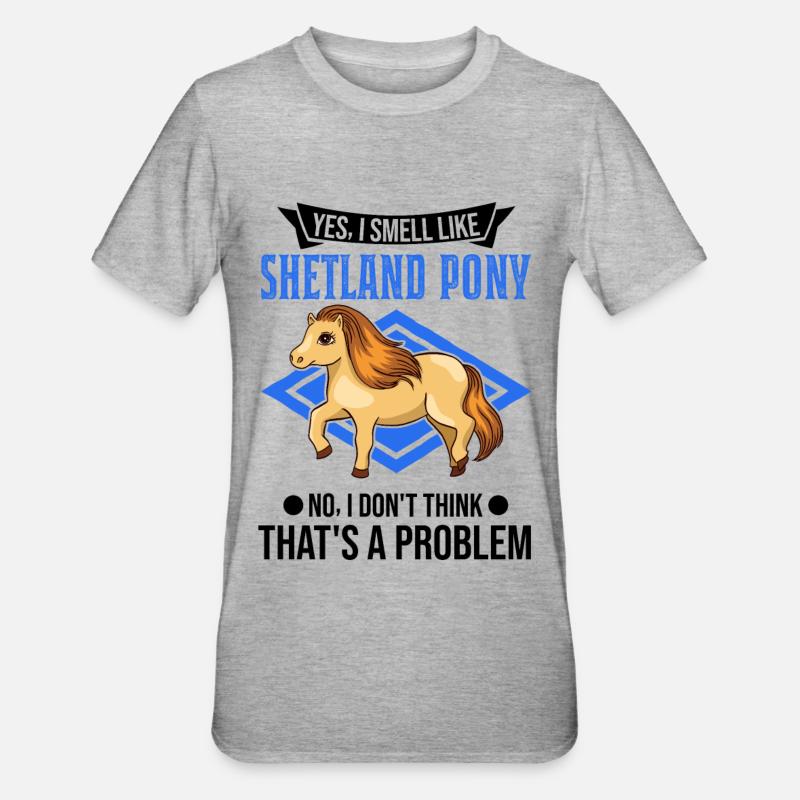 Shetland Pony Odeur Cadeau Shetty - T-shirt polycoton Unisexe - gris chiné