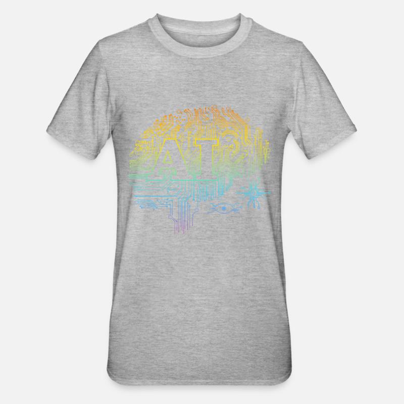 Machine Learning Ai Artificial Intelligence - Unisex Polycotton T-Shirt - Grau meliert