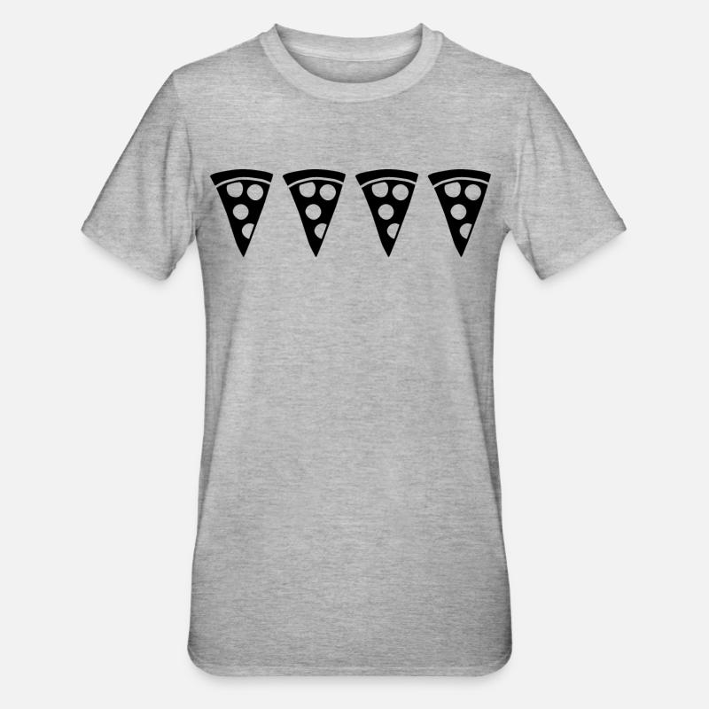 Tranche de pizza - T-shirt polycoton Unisexe - gris chiné