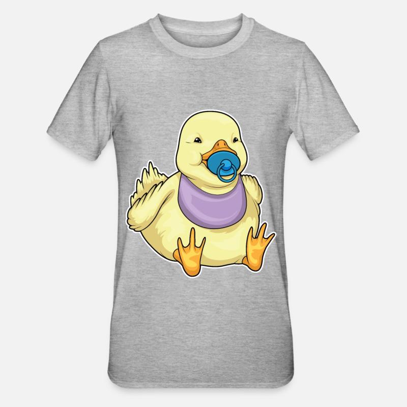 Duck pacifier bib - Unisex Polycotton T-Shirt - heather grey