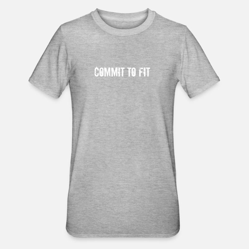 Fitness - Commit to fit - Unisex Polycotton T-Shirt - heather grey