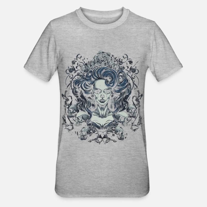 Gothic Ästhetik Goth - Unisex Polycotton T-Shirt - Grau meliert