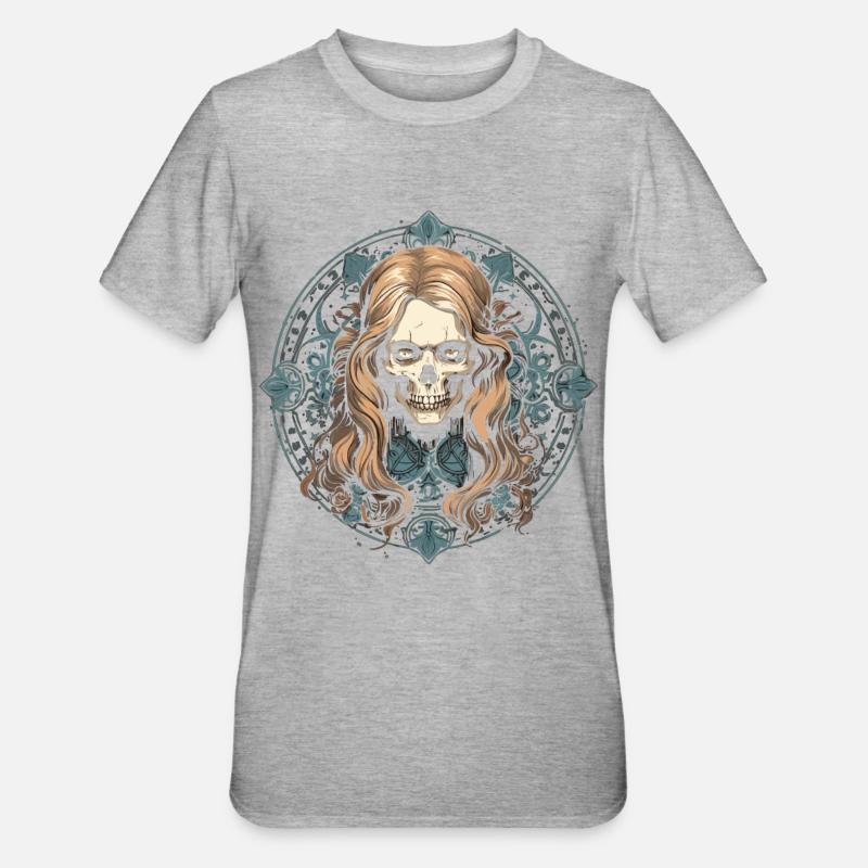 Gothic Ästhetik Goth - Unisex Polycotton T-Shirt - Grau meliert
